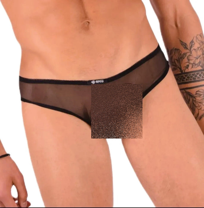 XS SMU Aristocrat C-Thru Lace Brief Black/Silver 33605 MX14