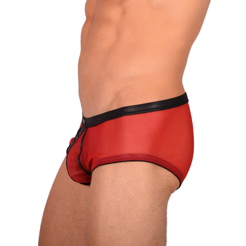 Medium Gregg Homme Red Sheer brief and Black front deco 3044 C22