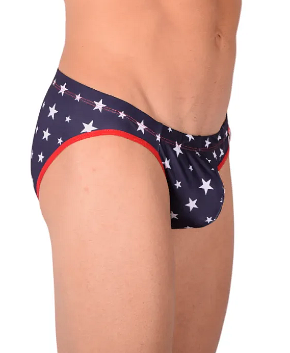Small PIKANTE Star Briefs Low-Rise Stretch Cotton Ergonomic Fit Dark Blue 0826 1