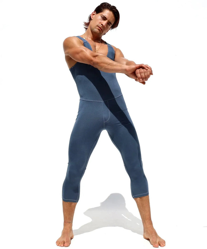 S/M RUFSKIN's Bodysuit LOLO Supple Stretch Rayon Singlet Hemmed at 3/4 Slate3