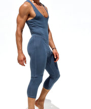 S/M RUFSKIN's Bodysuit LOLO Supple Stretch Rayon Singlet Hemmed at 3/4 Slate2