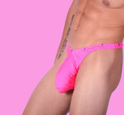 S/M SMU Mens Swim Big Bulge Pink Thong 33403 MX113