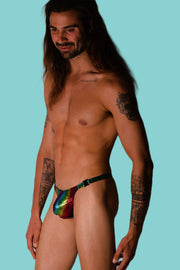 S/M SMU Mens Thong Underwear Snaps Flashy 33422 MX113