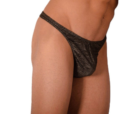S/M SMU Mens Underwear Thong Brilliant Gold 33342 MX112