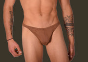 S/M SMU Mens Underwear Thong Bronze 33336 MX111