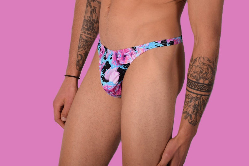 S/M SMU Mens Underwear Thong Flowers 33333 MX113