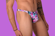 S/M SMU Mens Underwear Thong Flowers 33333 MX115