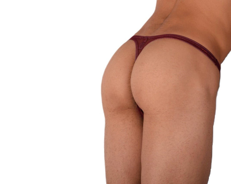 S/M SMU Mens Underwear Thong Sheer Red 33338 MX115