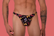 S/M SMU Mens Underwear Thong Speed Bows Printed 33345 MX112
