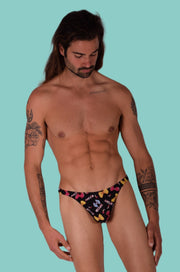 S/M SMU Mens Underwear Thong Speed Bows Printed 33345 MX111