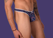 S/M SMU Mens Underwear Thong Tanga Flowers 33330 MX114