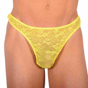 S/M SMU Sensual C - Thru Yellow Thong MX20 340851