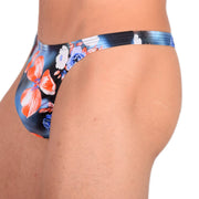 S/M SMU Sensual Thong Floral Black 33565 MX133