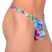 S/M SMU Sensual Tropical Flowers Thong 33563 MX133