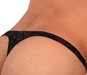 S/M SMU Sexy Black Floral Thong MX20 340756