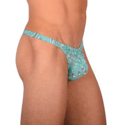 S/M SMU Tanning Walking around sheer Mint Thong MX19 340133