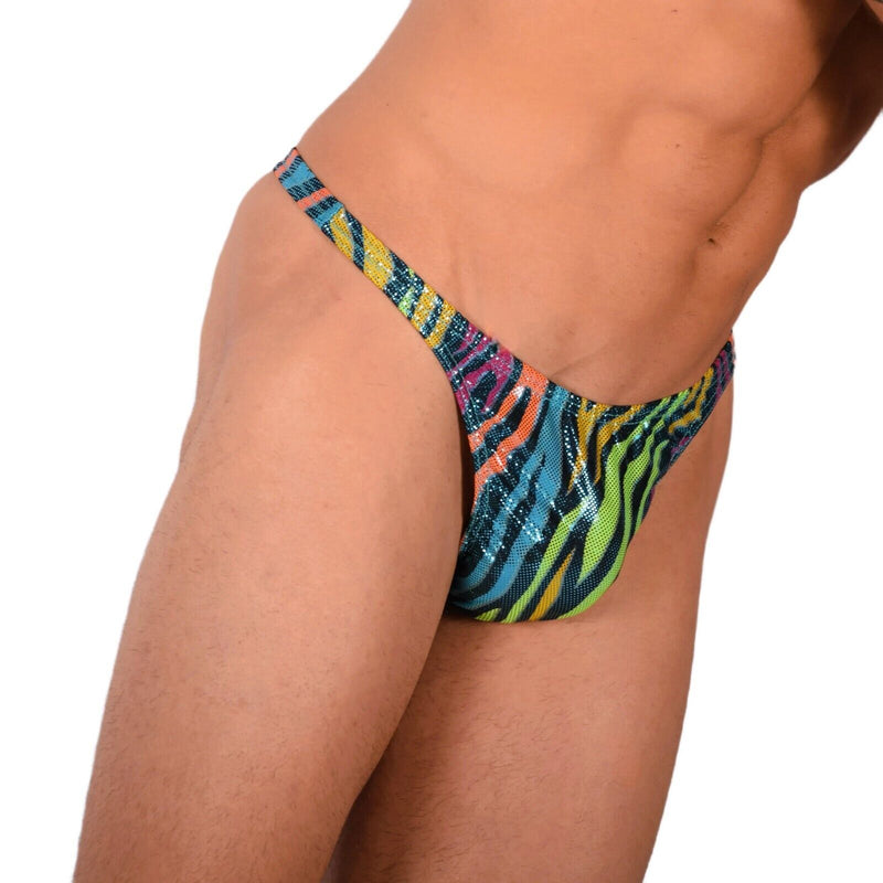 S/M SMU Tanning Walking around sheer Multicolor Party Thong MX19 339945