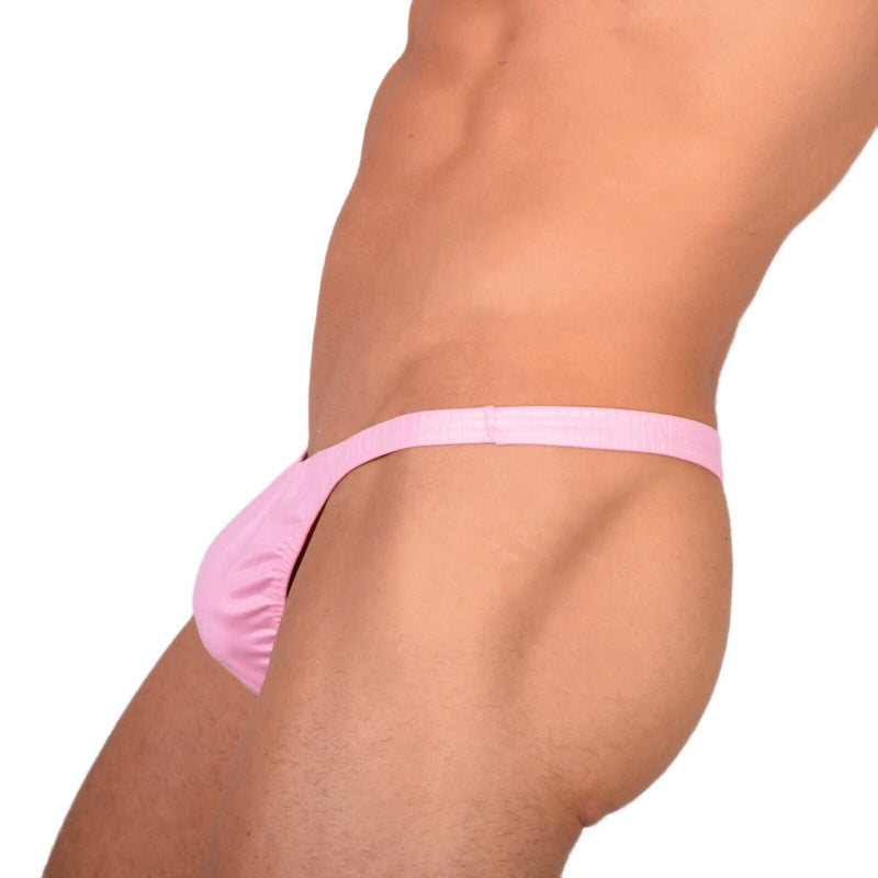 S/M SMU Tanning Walking around sheer Pink Thong MX19 340102