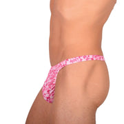 S/M SMU Tanning Walking around sheer Pink Thong MX19 340112