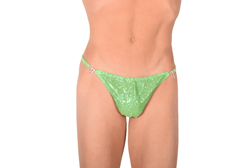 S/M SMU Thong Rhinestones FLASHY GREEN 30''32'' Waist MX10 1005661