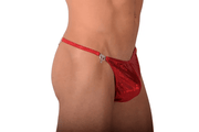 S/M SMU Thong Rhinestones Red 30''32'' Waist SX 1006562