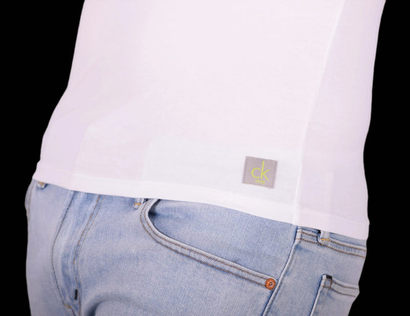 SMALL Calvin Klein Cotton Stretch Round - Neck White T-Shirt MX163