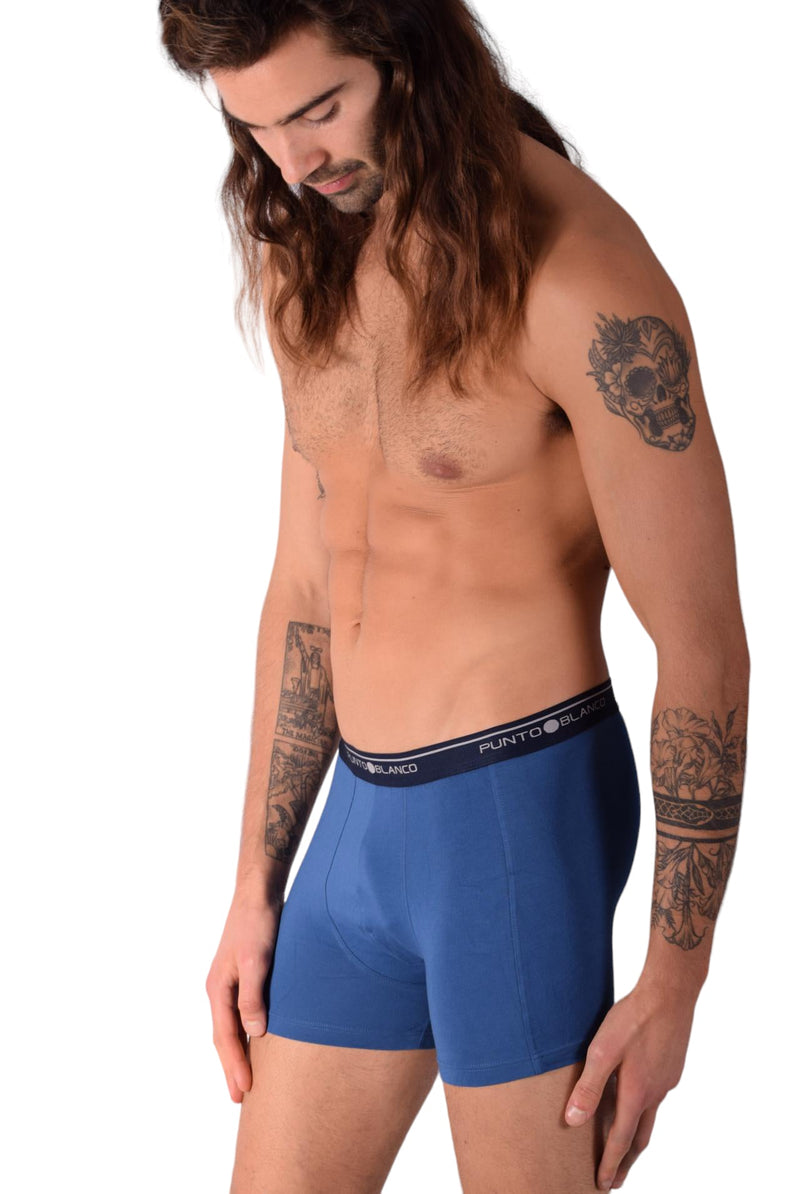 SMALL Mens Punto Blanco Basics Short Boxer Blue 53438 Pu17