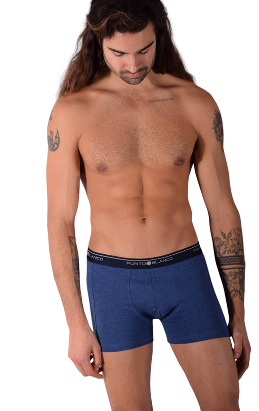 SMALL Mens Punto Blanco Basics Short Boxer Blue 53438 Pu18