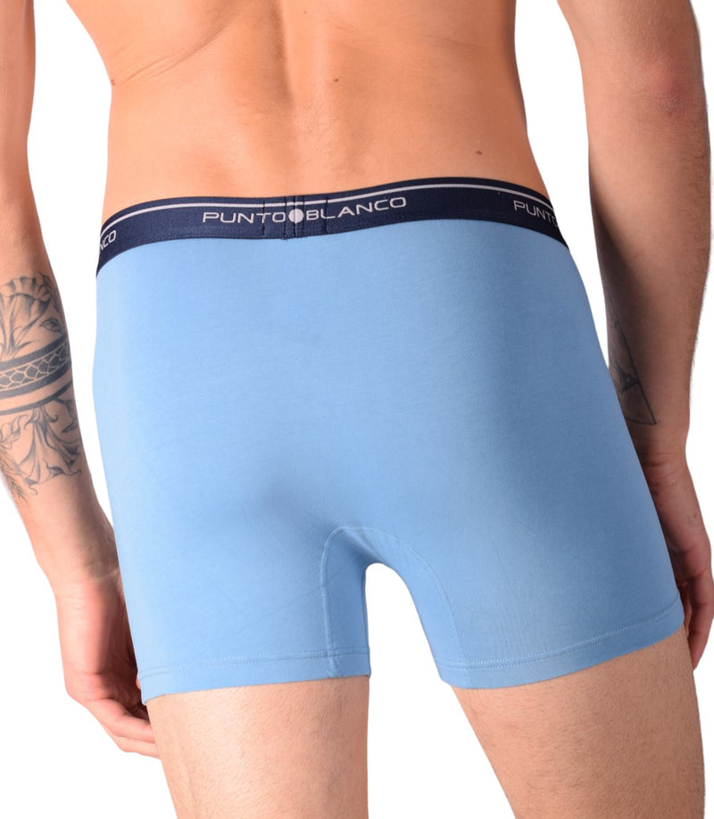 SMALL Mens Punto Blanco Basics Short Boxer Blue 53438 Pu34