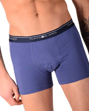 SMALL Mens Punto Blanco Basics Short Boxer Blue Print 53438 Pu32
