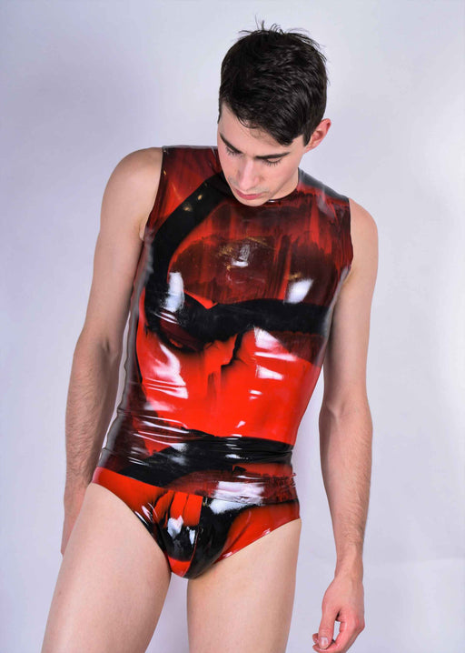 SMALL Polymorphe Latex Kit Mens Rubber Suit Red Ve-05M 17