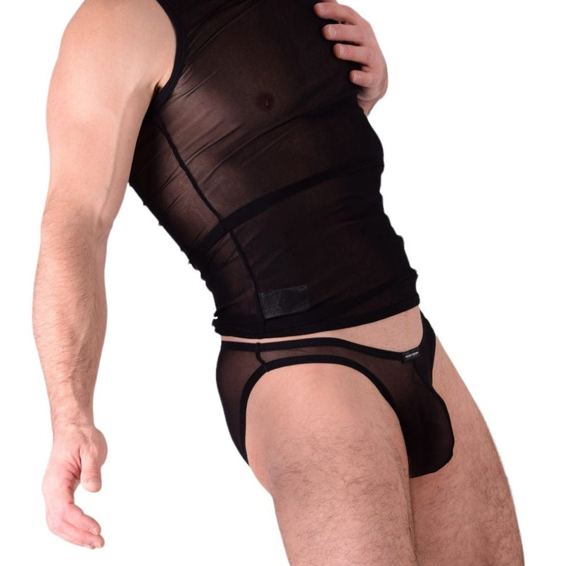 Petit kit de structure privée débardeur + culottes transparentes noires 3451-71