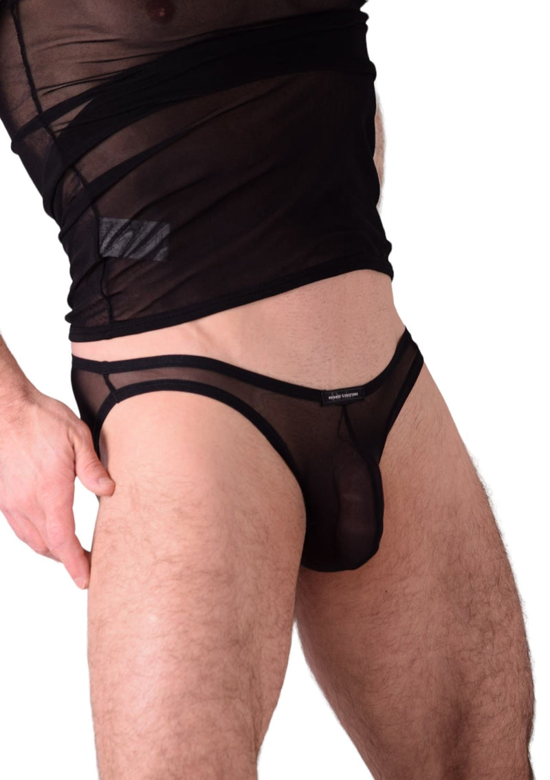 Petit kit de structure privée débardeur + culottes transparentes noires 3451-71