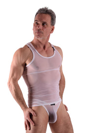Small Private Structure Kit Tank Top + Briefs See - Thru White 3451 - 716