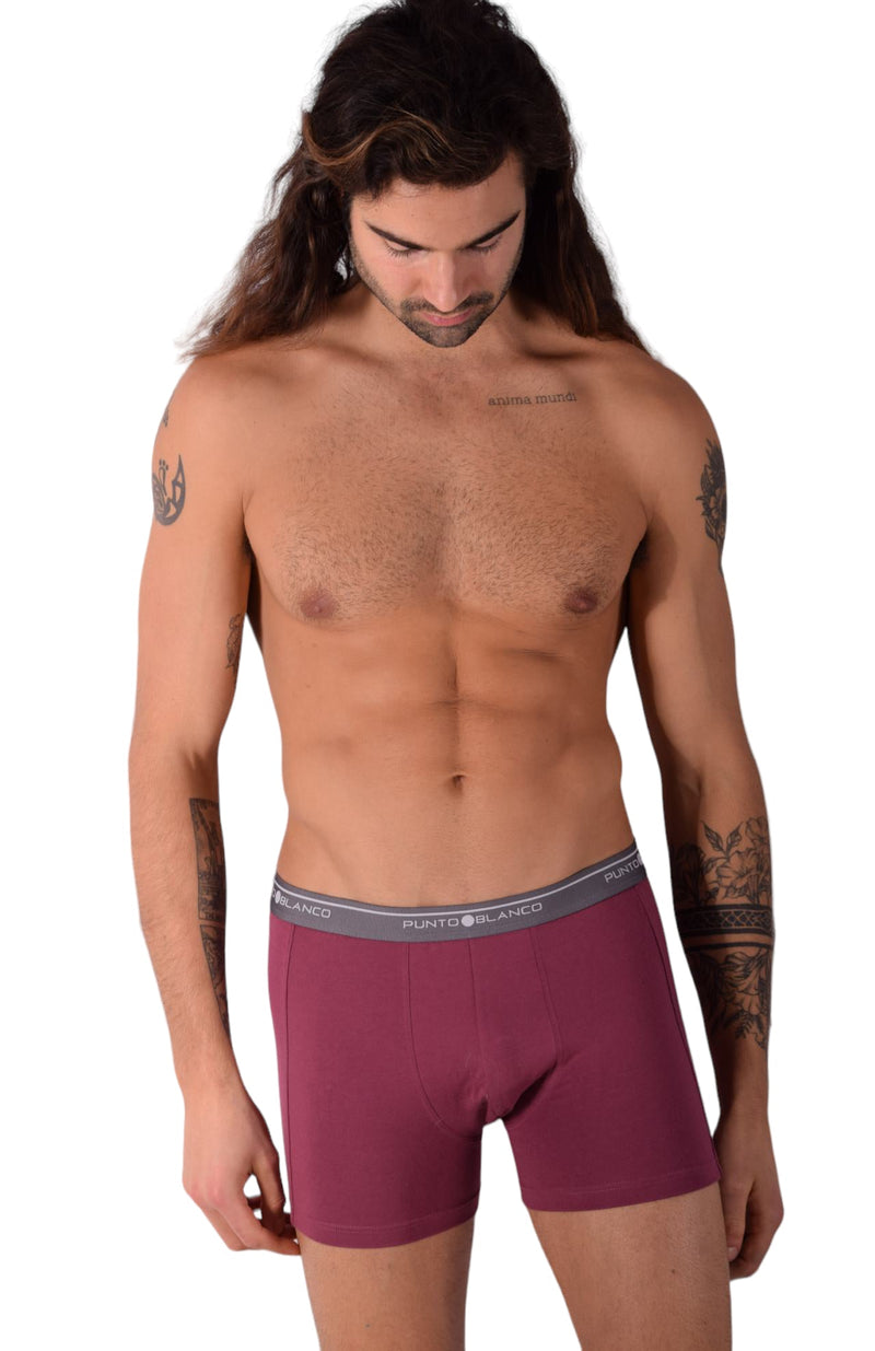 Small Punto Blanco Basics Short Boxer Burgundy 53438 Pu197