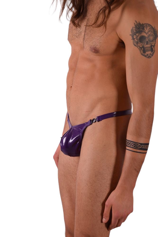 Small SMU Mens Detachable Vinyl Thong Purple 33452 MX113
