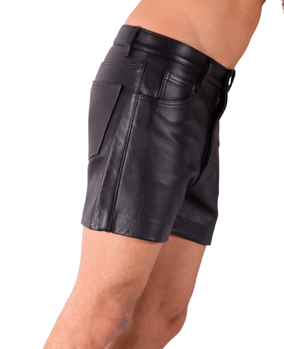 Small Smu pure Leather Black Shorts 31/32 inch 22059 11