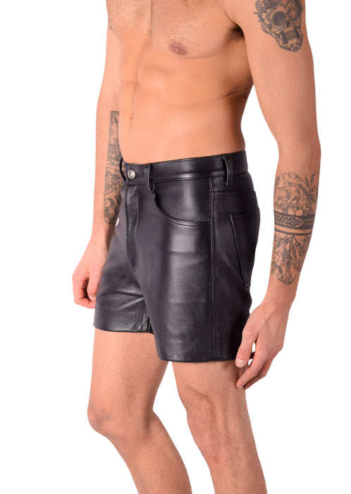 Small Smu pure Leather Black Shorts 31/32 inch 22059 11