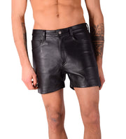 Small Smu pure Leather Black Shorts 31/32 inch 22059 11