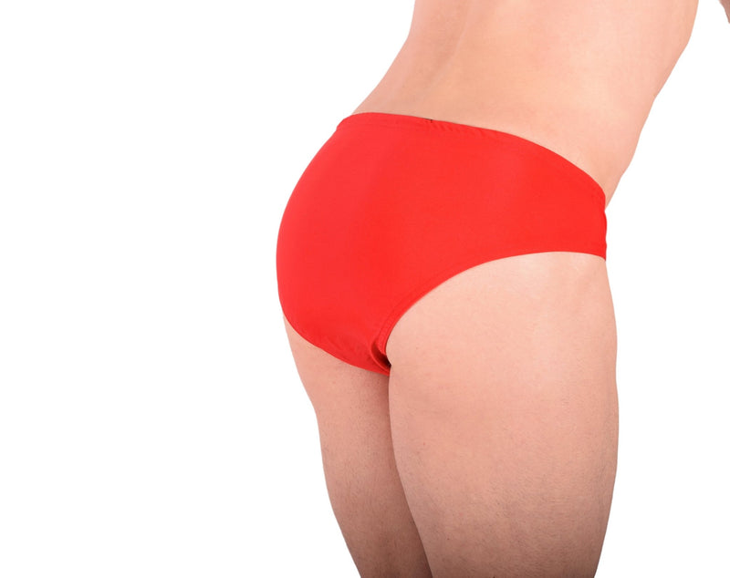 SMALL SMU Rave Peekaboo Removable Leather Pouch Brief Red H66