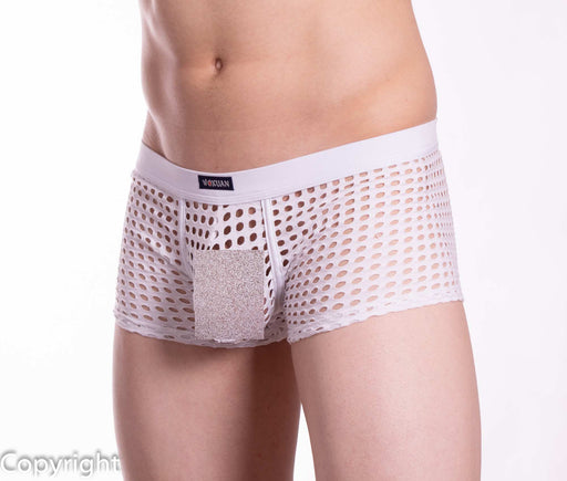 SMALL SMU Sexy men underwear Ventilated Boxer White MX5