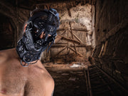 SMU Black Leather Head Hood ''Im Yours'' Heavy Leather Head Gear 124