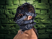 SMU Black Leather Head Hood ''Im Yours'' Heavy Leather Head Gear 122