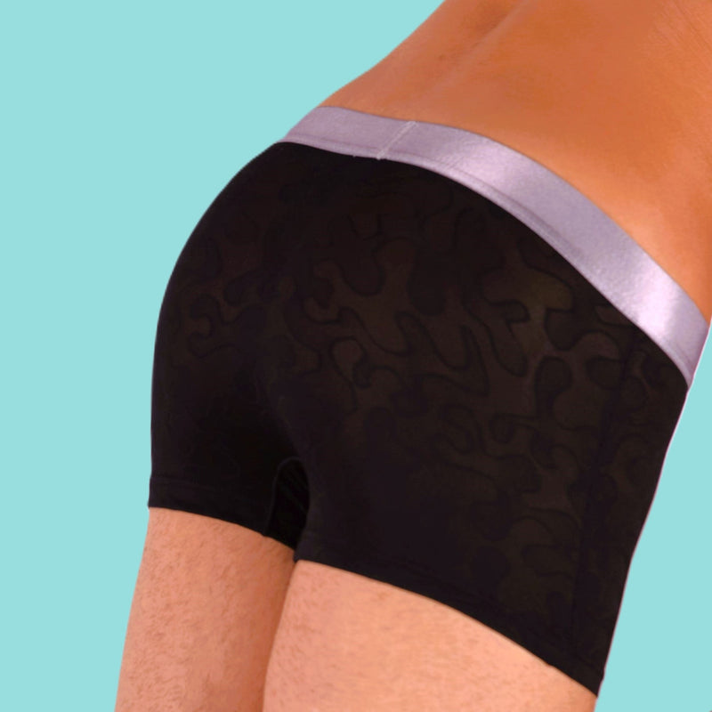 SMU Boxer Sheer Skin Molding Hipster Black 100715 H635