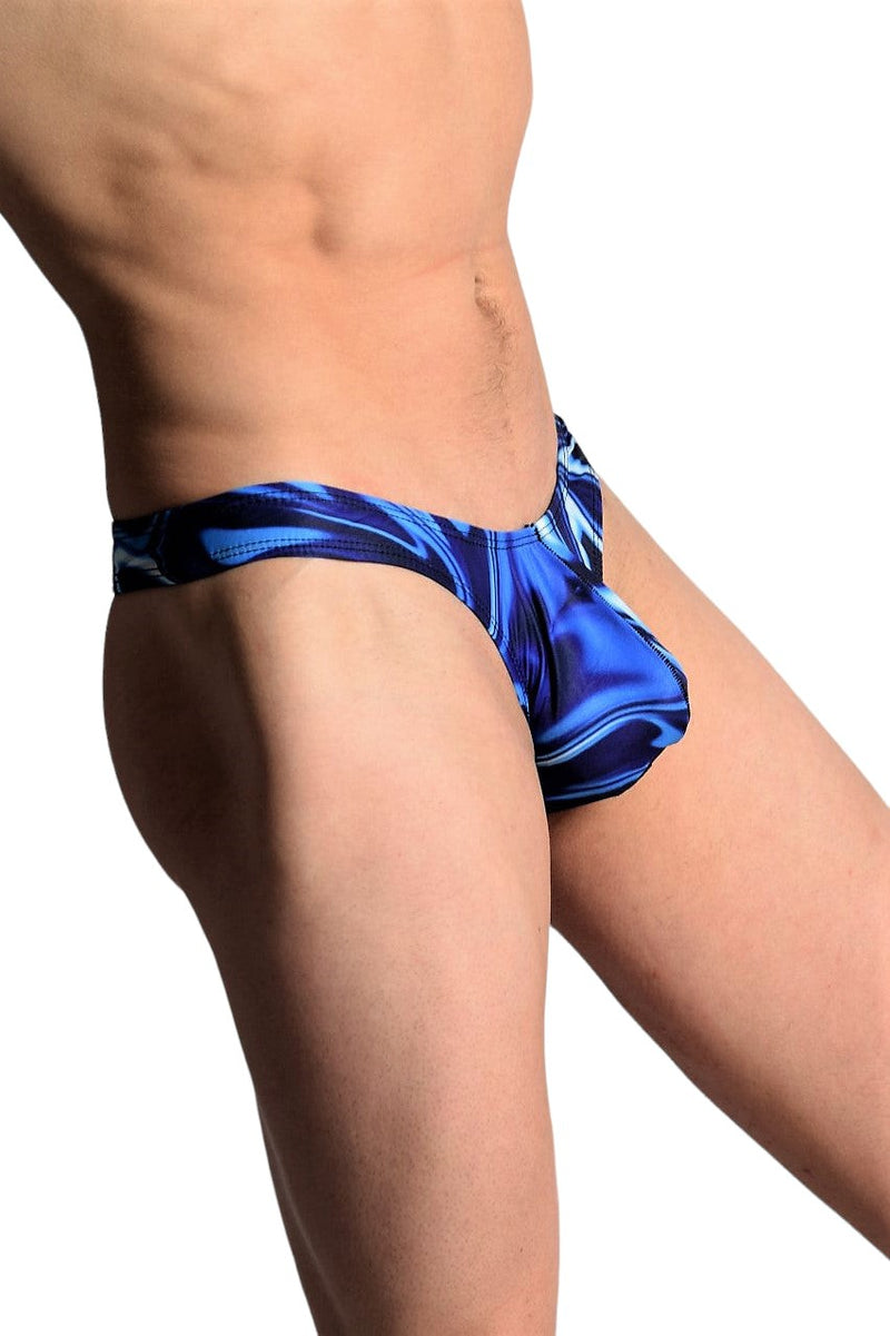 SMU Catch Me Swim Tanning Thong Blue print P01204-H35