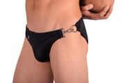 SMU Detachable Swim-Brief  Snug Pouch Swimwear Black MX7