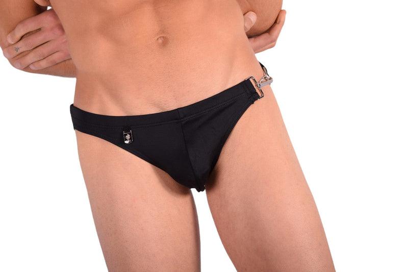 SMU Detachable Swim-Brief  Snug Pouch Swimwear Black MX7