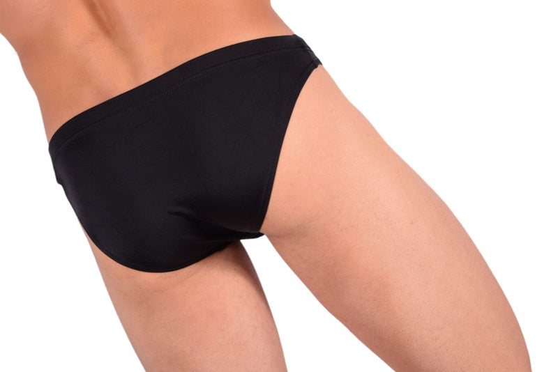 SMU Detachable Swim-Brief  Snug Pouch Swimwear Black MX7