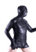 SMU fashion WETLOOK Hooded Body suit singlet Shiny Black 23252 10
