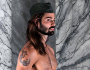 SMU Handmade Quality Leather Skin Garrison Cap Kepi in Olive 24